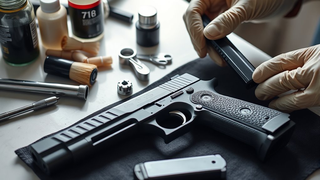 cleaning a 9mm pistol