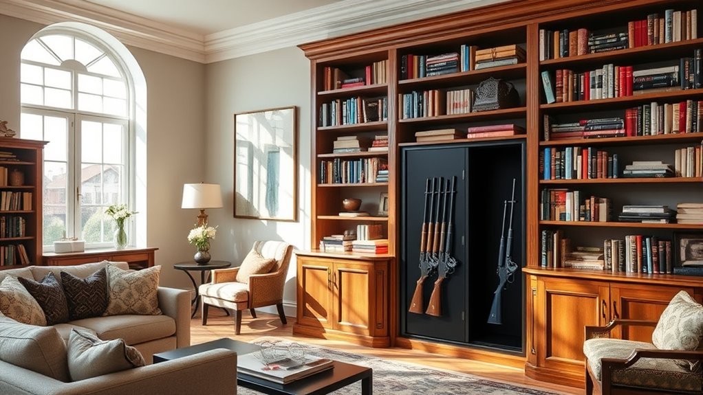concealed safe behind furniture