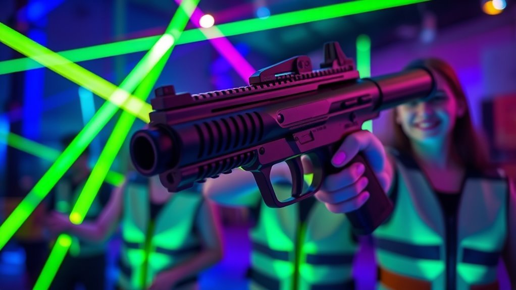 infrared beams detect hits