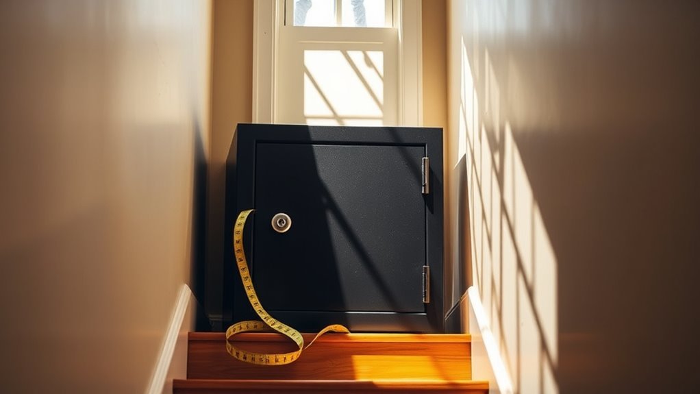measure safe and staircase