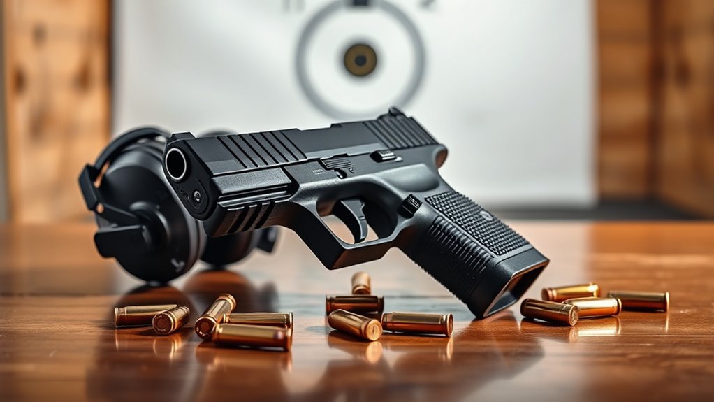 pistol with recoil mitigation