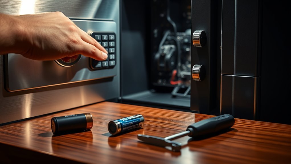 replace batteries inspect electronics