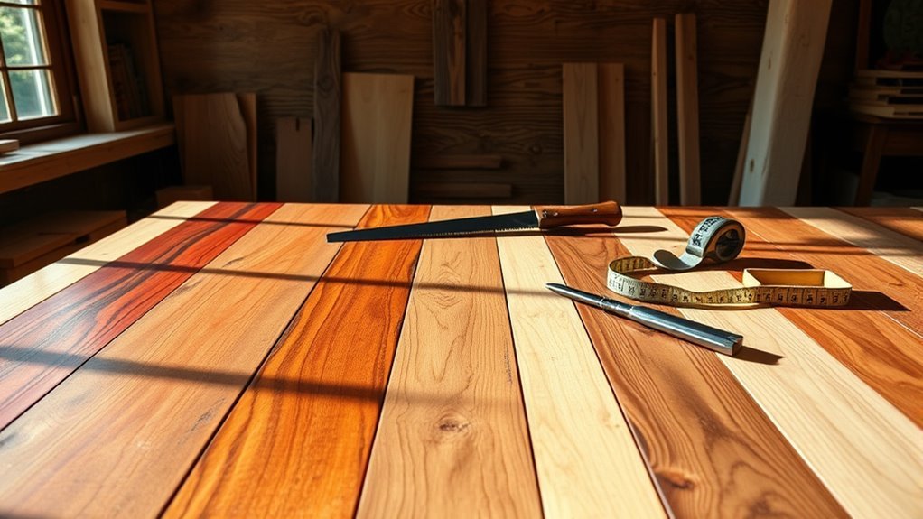 select durable wood and tools
